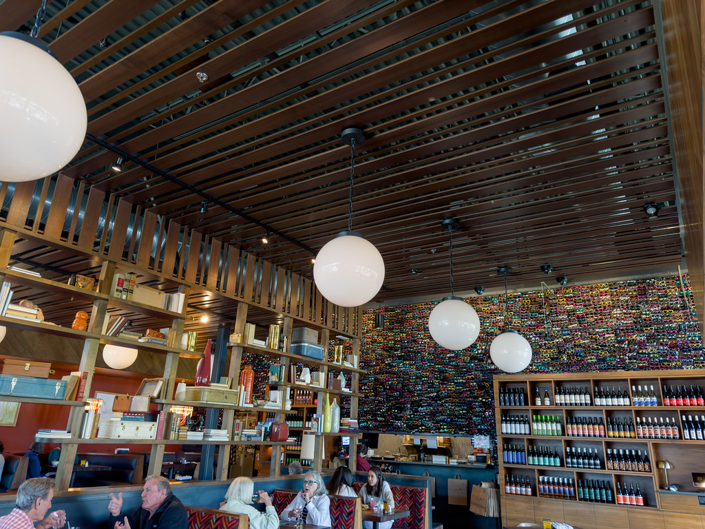 Casual restaurant interior with a simple, relaxed dining setup
